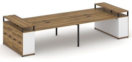 Рабочая станция с опорными распашными шкафоми с верхними горизонтами CN.DRS-268 B/W