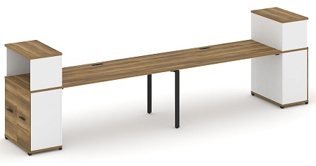 Рабочая станция с опорными распашными шкафами с надставкой низкой CN.ORS-228 B/W