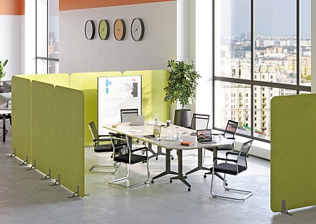 Перегородки на металлических опорах на фетровых по...