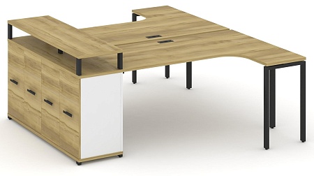 Рабочая станция с опорным распашным шкафом с верхним горизонтом CN.DSA-212 B/W