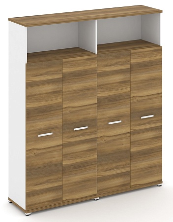 Шкаф две широкие секции, 5 ниш (4 фасада ЛДСП, 4 ниши ) CN.STS-526 B/W