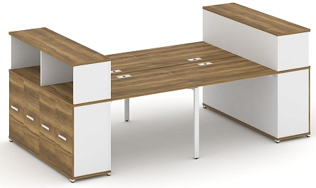 Рабочая станция с опорными распашными шкафоми с надставкой низкой CN.DRS-269 B/W