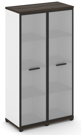 Шкаф две узкие секции, 4 ниши (2 фасада стекло белое матовое в раме, 4 ниши) CN.STU-426 RM B/W