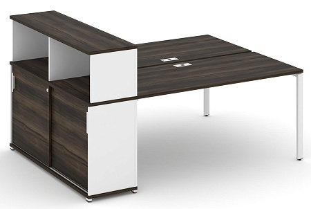 Рабочая станция с опорным шкафом купе с надставкой низкой CN.DRS-240 B/W