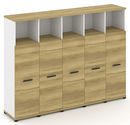 Шкаф пять узких секций, 4 ниши (5 фасадов ЛДСП, 3 ниши) CN.STU-453 B/W