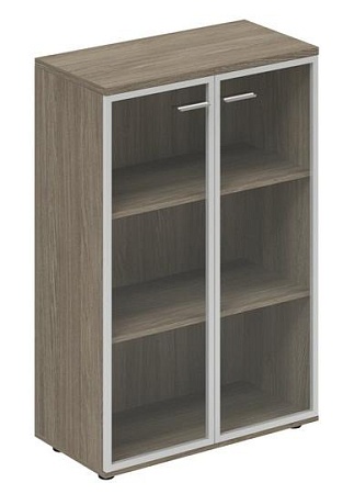 Шкаф средний  со стеклом, з.ст ЛДСП(алюминиевая рамка, стекло прозрачное) WN.811