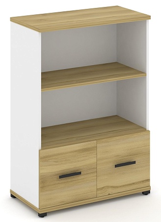 Шкаф две широкие секции, 3 ниши (2 фасада ЛДСП, 1 ниша) CN.STS-311 B/W