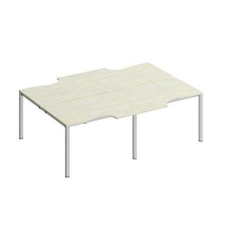 Рабочая станция со столами эргономичными на металлокаркасе КФ (4х120) К.1148-2