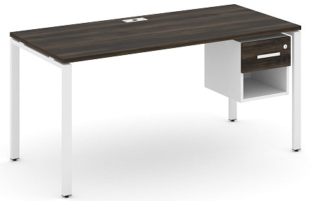Стол рабочий с подвеснй тумбой одной открытой нишей и одним ящиком CN.SP-120 B/W