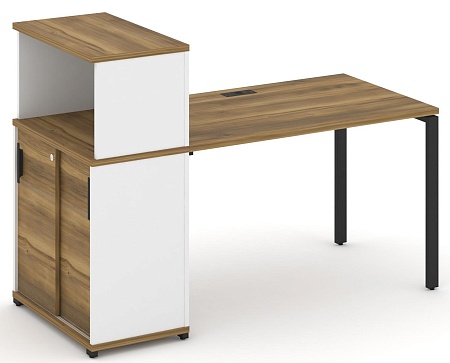 Стол рабочий с опорным шкафом купе с надставкой низкой CN.SP-238 B/W