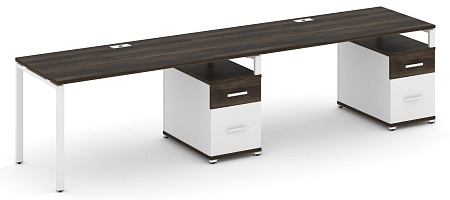 Рабочая станция на 2 места с двумя опорными тумбами CN.ORS-316 B/W