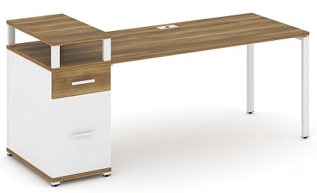 Стол рабочий с одной опорной тумбой CN.SP-416 B/W