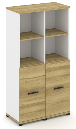 Шкаф две узкие секции, 4 ниши (2 фасада ЛДСП, 2 ниши) CN.STU-421 B/W