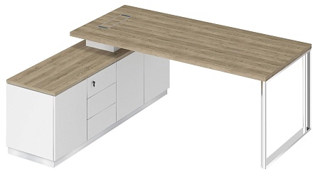 Стол руководителя на опорной тумбе левый БР 102L