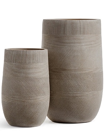 Кашпо TREEZ ERGO Graphics Высокая округлая чаша Капучино в-75 см, д-47 см