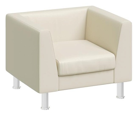 Кресло кожа, металл EVA 1  Ivory 22042