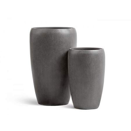 Кашпо TREEZ Effectory Beton Высокий округлый конус Тёмно-серый бетон в-51 см, д-32 см