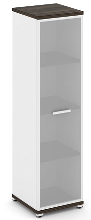 Шкаф одна узкая секция, 4 ниши (фасад стекло белое матовое в раме, 4 ниши) CN.STU-416 RM B/W