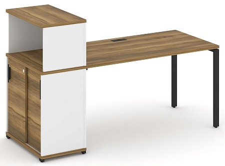 Стол рабочий с опорным шкафом купе с надставкой низкой CN.SP-239 B/W