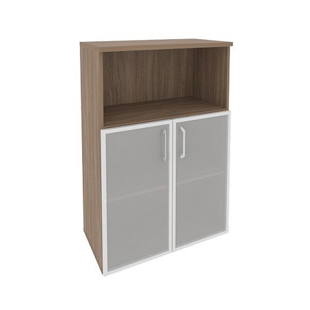 Шкаф средний широкий (2 низких фасада стекло в раме) O.ST-2.2R