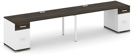 Рабочая станция на 2 места с двумя опорными тумбами CN.ORS-415 B/W