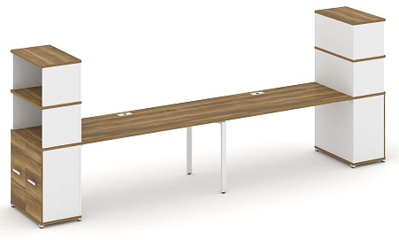 Рабочая станция с опорными распашными шкафами с надставкой высокой CN.ORS-232 B/W
