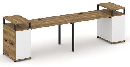 Рабочая станция с опорными распашными шкафами с верхними горизонтами CN.ORS-222 B/W