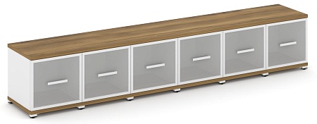 Шкаф шесть узких секций, 1 ниша (6 фасадов стекло белое матовое в раме, 1 ниша) CN.STU-163 RM B/W