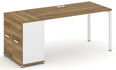 Стол рабочий с опорным распашным шкафом CN.SP-219 B/W