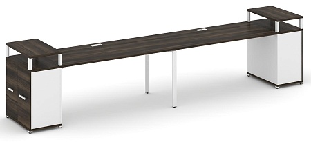 Рабочая станция с опорными распашными шкафами с верхними горизонтами CN.ORS-224 B/W