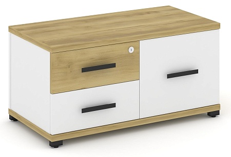 Тумба приставная широкая 2 ящика + 1 распашной фасад. CN.TSP-004 B/W
