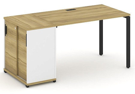 Стол рабочий с опорным шкафом купе CN.SP-234 B/W