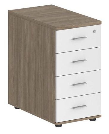 Тумба приставная с 4 ящ., с замком без топа SG.522.WH.WH