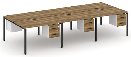 Рабочая станция двухсторонняя с подвесными тумбами на 6 мест CN.DRS-154 B/W