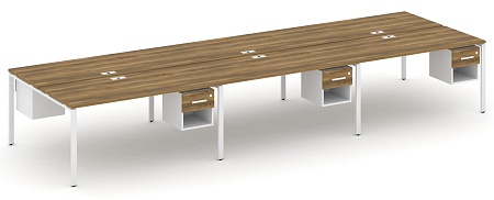 Рабочая станция двухсторонняя с подвесными тумбами на 6 мест CN.DRS-160 B/W