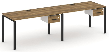 Рабочая станция односторонняя с подвесными тумбами на 2 места CN.ORS-111 B/W