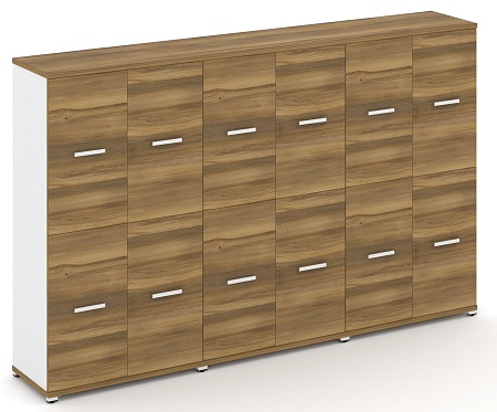 Шкаф три широкие секции, 4 ниши (6 фасадов ЛДСП, 2 ниши + 6 фасадов ЛДСП, 2 ниши) CN.STS-432 B/W