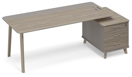 Стол правый комбинированный на тумбе малой (тип 1) WOOD  ТМ В2 108