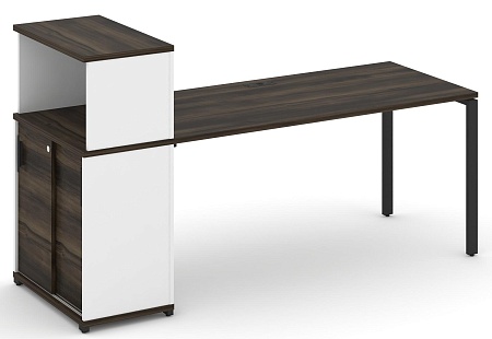 Стол рабочий с опорным шкафом купе с надставкой низкой CN.SP-240 B/W