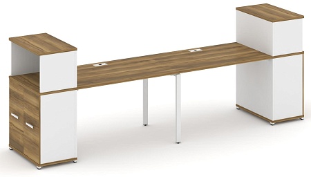 Рабочая станция с опорными распашными шкафами с надставкой низкой CN.ORS-226 B/W