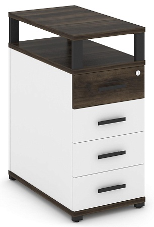 Тумба опорная/приставная 4 ящика. С надставкой. CN.TGO-003 B/W