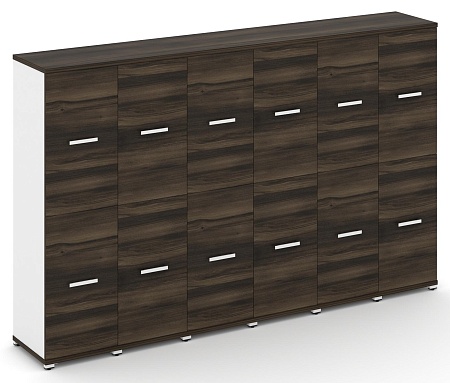 Шкаф шесть узких секций, 4 ниши (6 фасадов ЛДСП, 2 ниши + 6 фасадов ЛДСП, 2 ниши) CN.STU-462 B/W