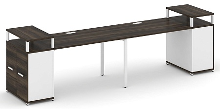 Рабочая станция с опорными распашными шкафами с верхними горизонтами CN.ORS-222 B/W