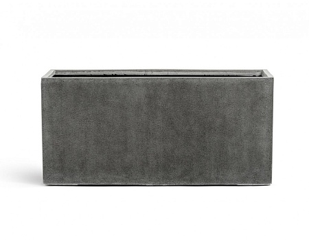 Кашпо TREEZ Effectory Beton Низкий прямоугольник Тёмно-серый бетон д-100, ш-44, в-45 см