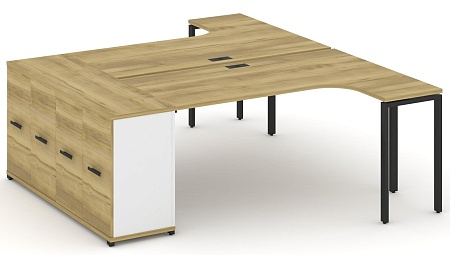 Рабочая станция с опорным распашным шкафом CN.DSA-210 B/W