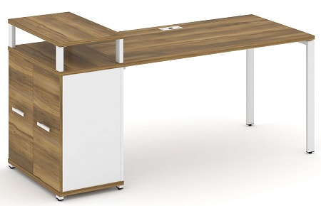 Стол рабочий с опорным распашным шкафом с верхним горизонтом CN.SP-223 B/W