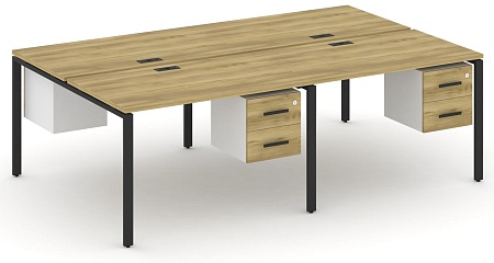 Рабочая станция двухсторонняя с подвесными тумбами на 4 места CN.DRS-134 B/W