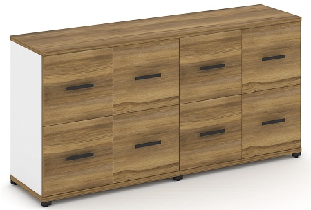 Шкаф две широкие секции, 2 нишии (4 фасада ЛДСП, 1 ниша + 4 фасада ЛДСП, 1 ниша) CN.STS-222 B/W