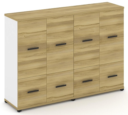 Шкаф две широкие секции, 3 ниши (4 фасада ЛДСП, 1 ниша + 4 фасада ЛДСП,  2 ниши) CN.STS-322 B/W