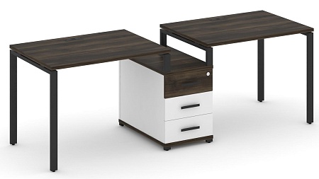 Рабочая станция на 2 места с одной опорной тумбой CN.ORS-301 B/W